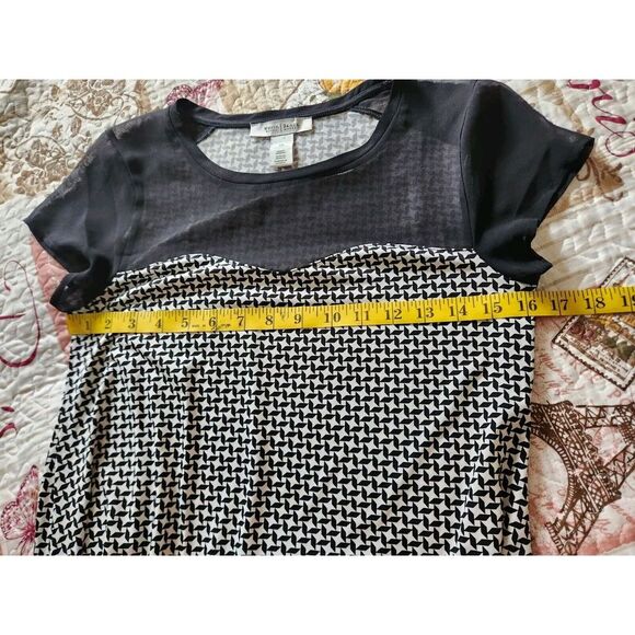 White House Black Market Asymmetrical Tunic Top  Geometric Print Blouse Size‎ XS - Picture 6 of 8